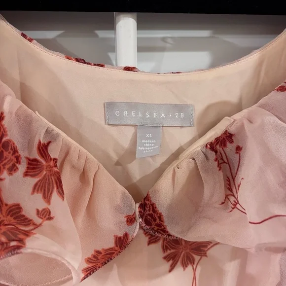 Chelsea28 Floral Print Ruffle Midi Dress sz XS - Picture 6 of 8